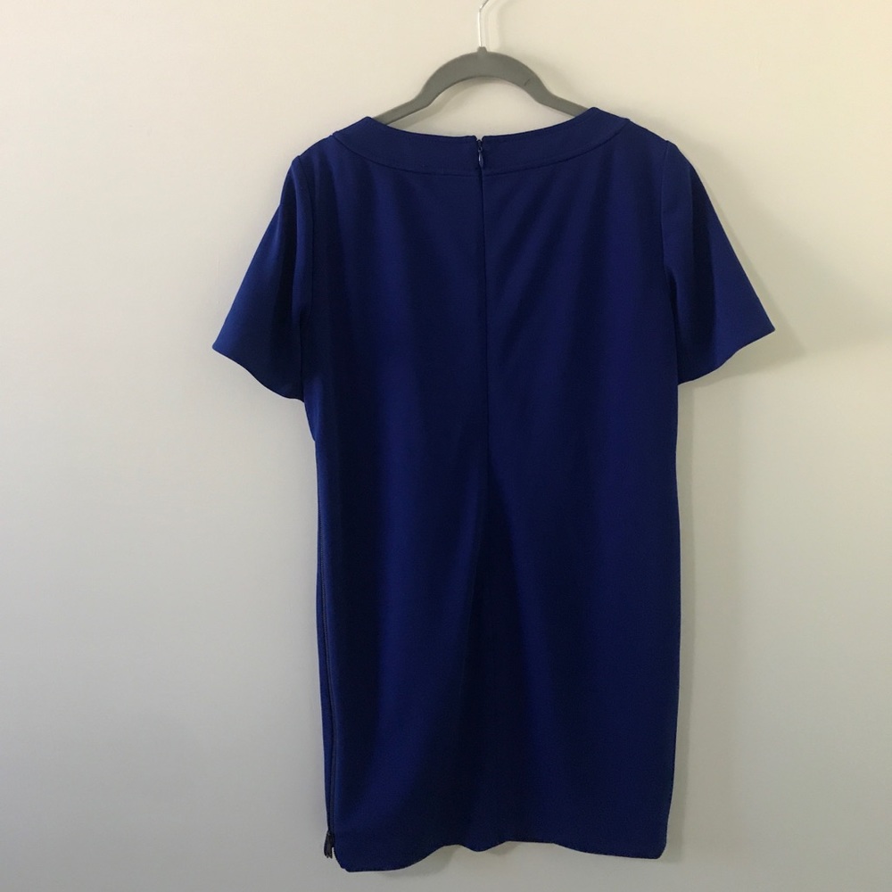 Tahari Blue Short Sleeve Dress - Picture 3 of 7